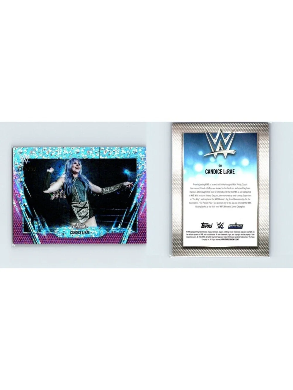 2026 Topps Chrome WWE Candice Lerae #90 Pink Mini Diamond Refractor #/250 SMA